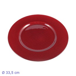 SOTTOPIATTO VETRO FATUM CM 33,5 ROSSO - 6 Pz