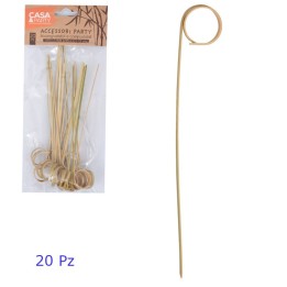 Stecchino in legno di bamboo con anello cm 15 conf. 20 pz