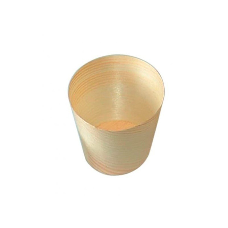 Coppetta rotonda in foglia legno di pino 6 cm conf. 8 pz