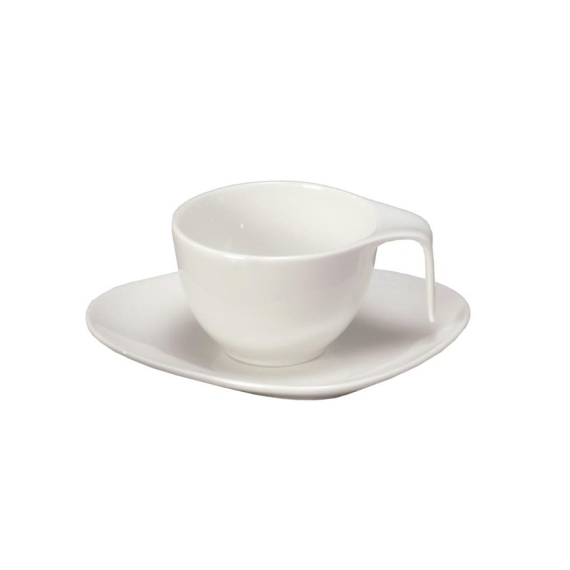Tazzine caffè porcellana Goccia con piattino 6 pz Bianche
