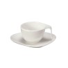 Tazzine caffè porcellana Goccia con piattino 6 pz Bianche