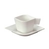 Tazzine caffè porcellana Rombo con piattino 6 pz Bianche