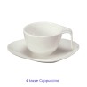 Tazzine cappuccino porcellana Goccia con piattino 4 pz Bianche