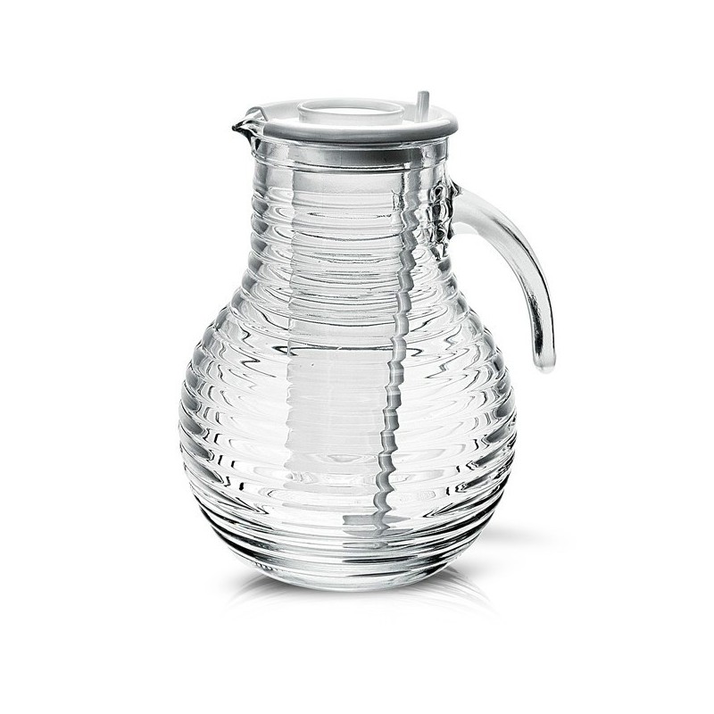 CARAFFA VETRO VIVA C/PORTA GHIACCIO Lt 2 TAPPO TORTORA