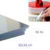 Fogli acetato trasparenti per dolci e torte cm 30x30 - conf. 50 pz