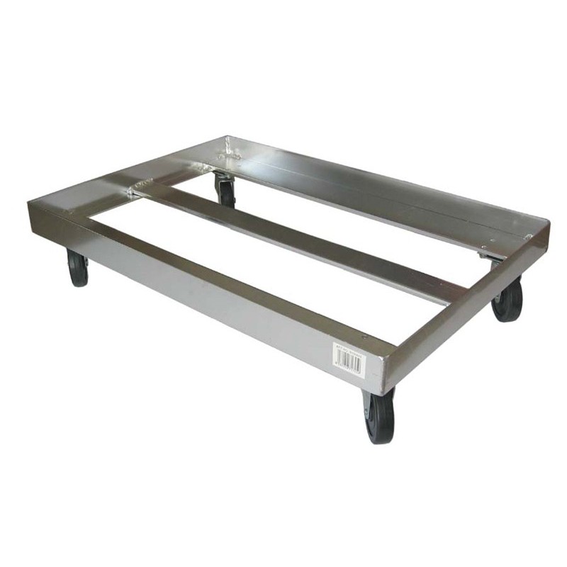 CARRELLO IN ALLUMINIO PORTA CASSE CM 65x45 CON RUOTE