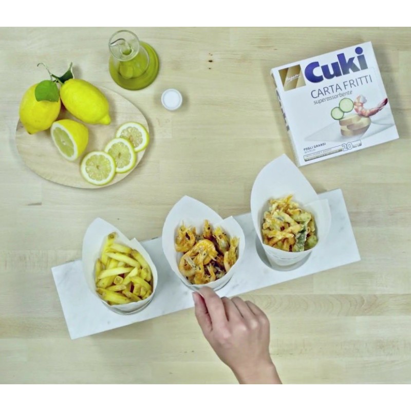 Carta assorbi olio da frittura pretagliata cuki cm 32x33