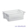 Cassa forata sovrapponibile Eur cm 60x40x20 Bianca per alimenti