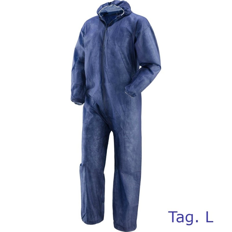 TUTA POLIPROPILENE CON CAPPUCCIO BLU TAG. L