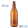 Bottiglia vetro per fare la birra da 66 cl - 660 ml - Colore Ambra
