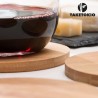 Pratico sotto bicchiere rotondo realizzato in legno. Kit 4 pezzi