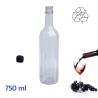 Bottiglia bordolese in plastica riciclabile da 750 ml trasparente