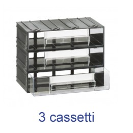 CASSETTIERA COMPONIBILE PORTA OGGETTI  3 CASSETTI TRASPARENTI