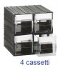 CASSETTIERA COMPONIBILE PORTA OGGETTI  4 CASSETTI TRASPARENTI