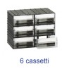 Cassettiera modulare componibile porta oggetti a 6 cassetti trasparenti - Mobil plastic