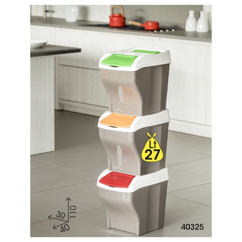Set 3 pattumiere poker plus differenziata