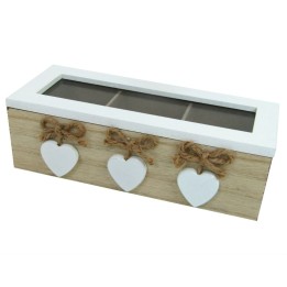 CASSETTA PORTA BUSTINE DI TE' A 3 POSTI SHABBY LOVE
