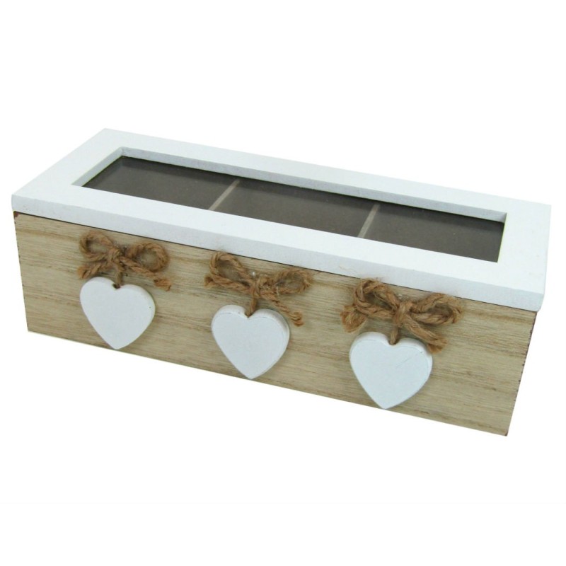 CASSETTA PORTA BUSTINE DI TE' A 3 POSTI SHABBY LOVE