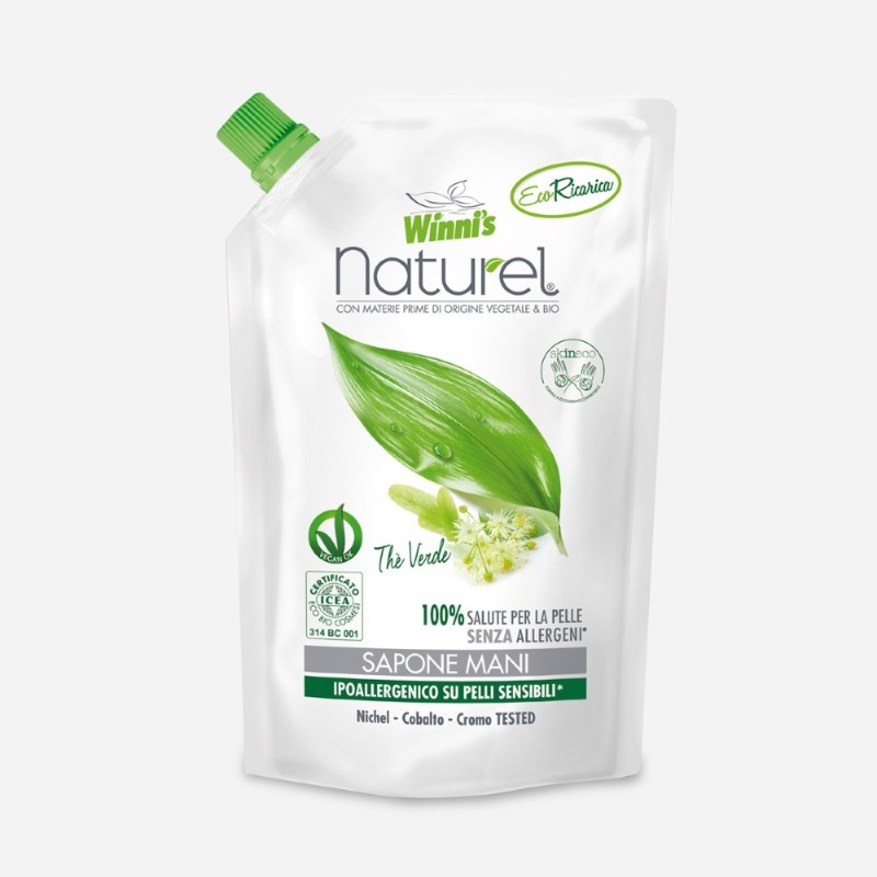 Sapone liquido mani Winnis Naturel eco ricarica 500 ml The Verde