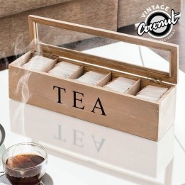 CASSETTA PORTA BUSTINE DI TE' A 5 POSTI SHABBY CHIC