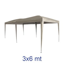 GAZEBO METALLO RICHIUDIBILE A SOFFIETTO Mt 3x6 RAGNO BEIGE