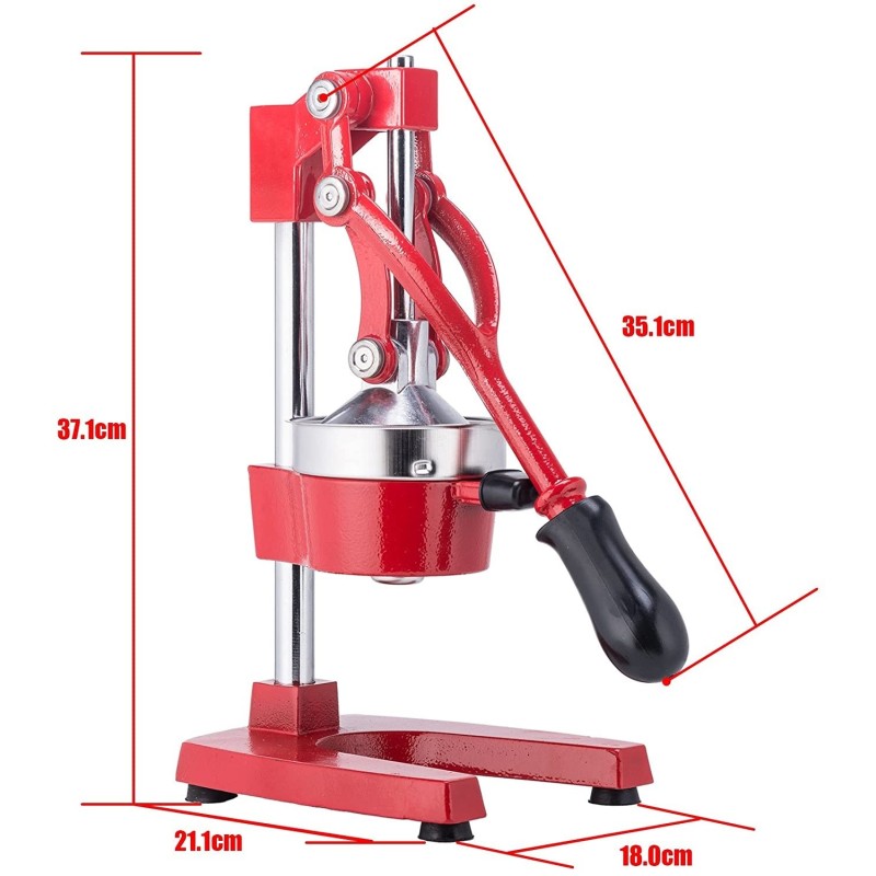 Spremi agrumi da banco  realizzato in ghisa colore rosso