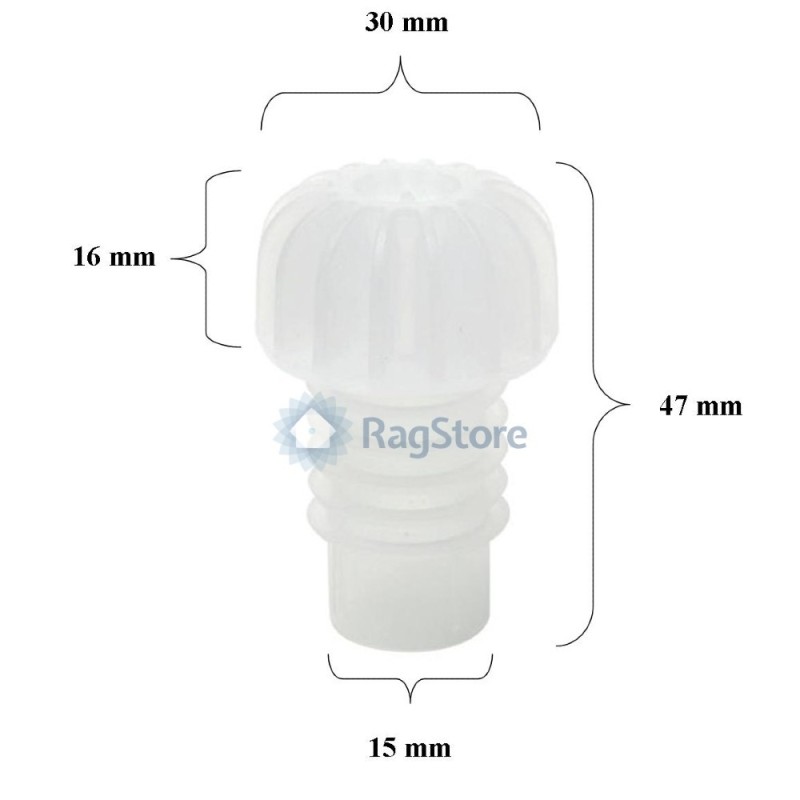 Dimensioni tappo spumante a fungo in plastica 100 pz