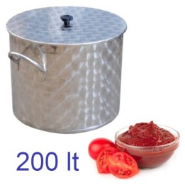 Caldaio inox per bollitura pomodori e barattoli da 200 lt