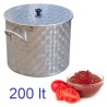 Caldaio inox per bollitura pomodori e barattoli da 200 lt
