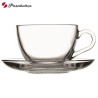 TAZZINE CAPPUCCINO VETRO CON PIATTINO BASIC ml 210 Pz 6