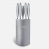 Ceppo con coltelli stile moderno in acciaio inox satinato Pensofal