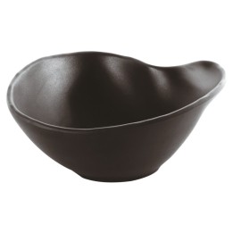 Ciotola a goccia in melamina nera per aperitivi e finger food 14x12 cm