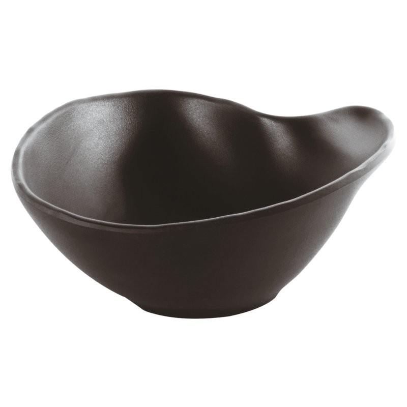Ciotola a goccia in melamina nera per aperitivi e finger food 14x12 cm