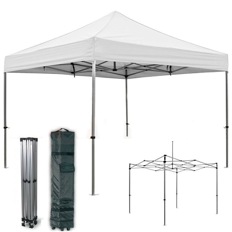 Gazebo da esterno richiudibile a soffietto modello Spider 3x3 mt Bianco