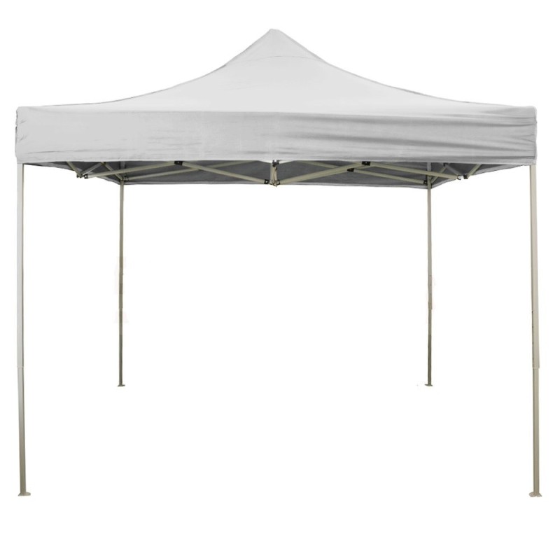 Gazebo professionale richiudibile 3x3 m pieghevole telo bianco
