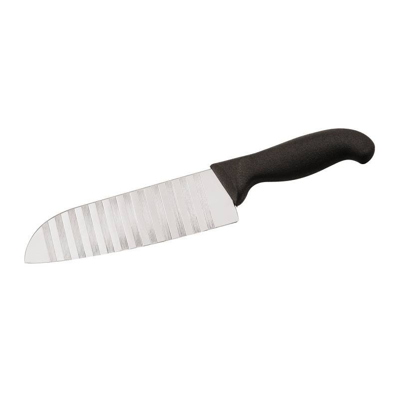 Coltello traglia verdure con lama inox e manico nero - 18222-18