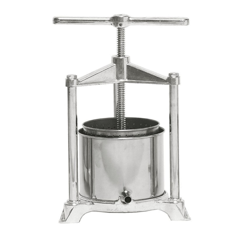 Torchietto premi tutto in alluminio con cestello acciaio inox cm 14
