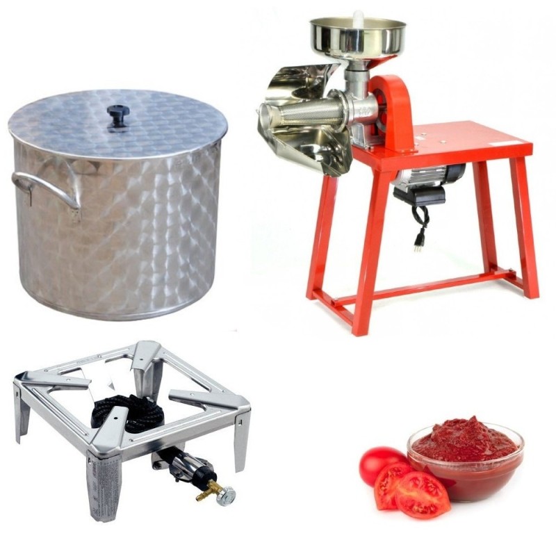 Set passatrice elettrica a banchetto con pentola inox e fornellone acciaio