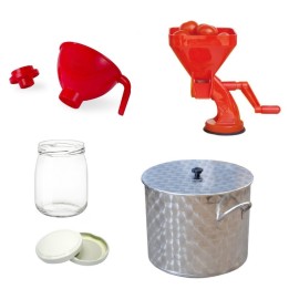 kit spremipomodoro con pentola e barattoli per la conserva