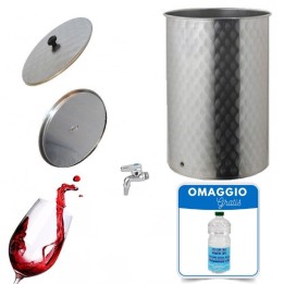Serbatoio in acciaio inox 18/10 per vino con galleggiante ad olio da 50 a 1000 lt