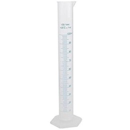 Cilindro graduato in plastica trasparente da 100 ml con beccuccio