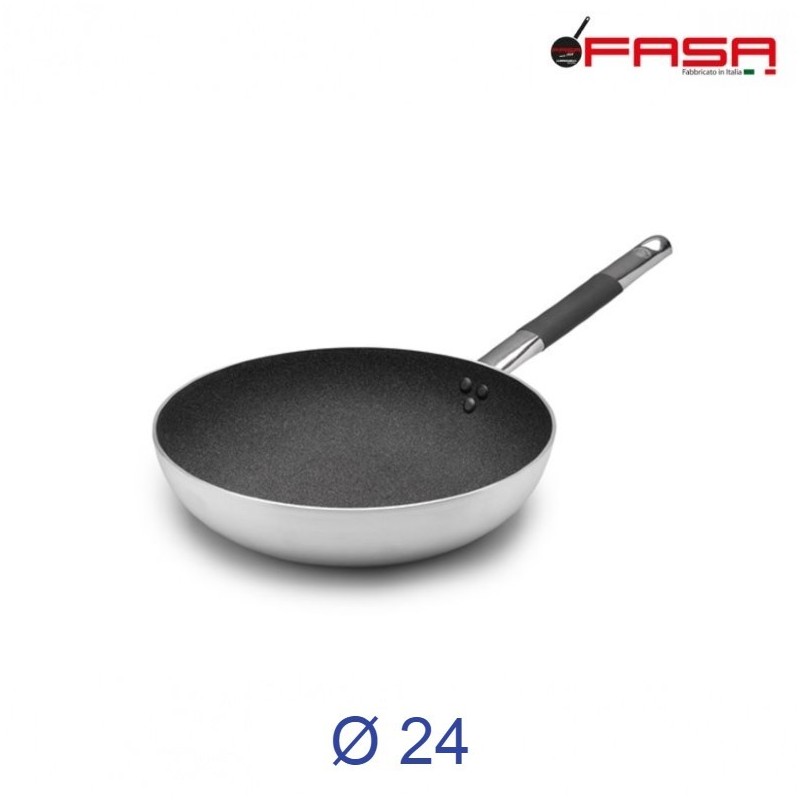 Padella antiaderente PEEK svasata alta Shark Skin con manico 24 cm