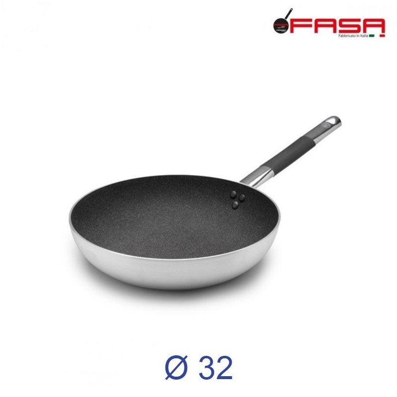 Padella antiaderente PEEK svasata alta Shark Skin con manico 32 cm