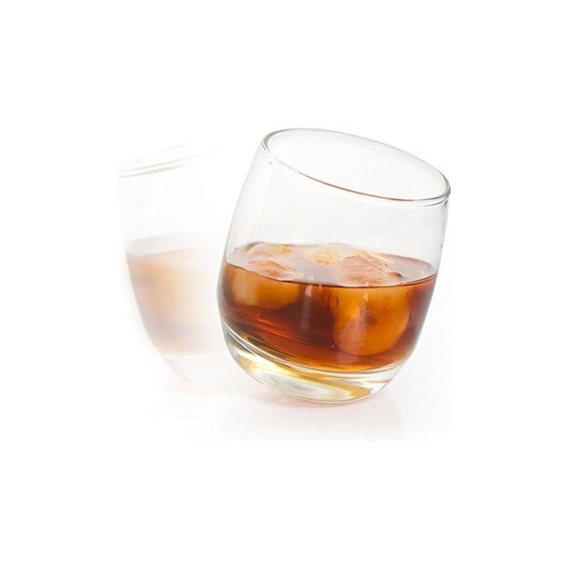 Set 6 bicchieri in vetro per whisky con fondo basculante