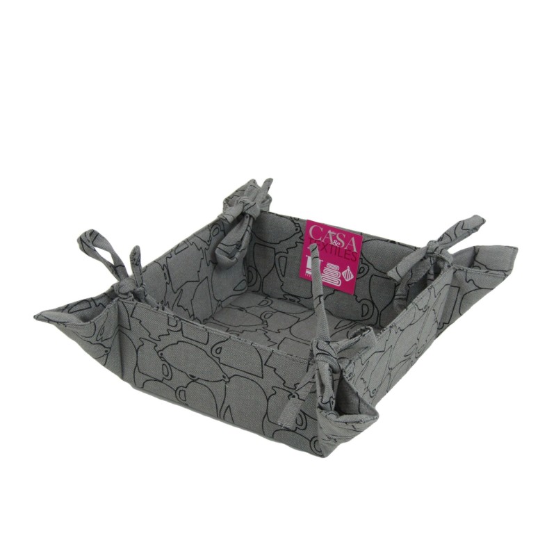 CESTINO PANE TESSUTO CM 34x34 GRIGIO