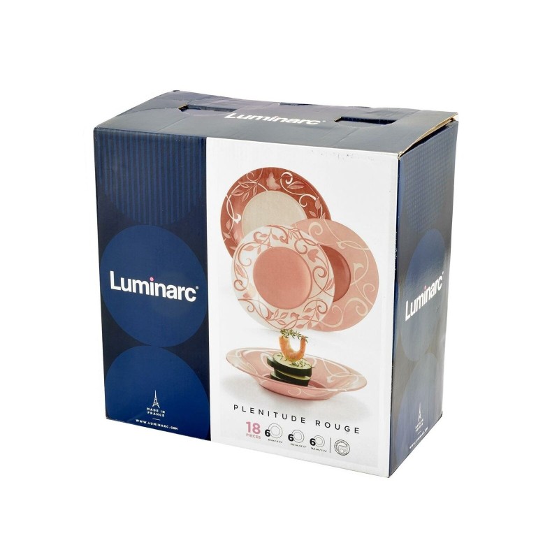 Confezione piatti Luminarc in vetro temperato colore rosso Plenitude