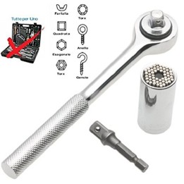 CHIAVE UNIVERSALE BUSSOLA CON CRICCHETTO DA 7 MM A 19 MM
