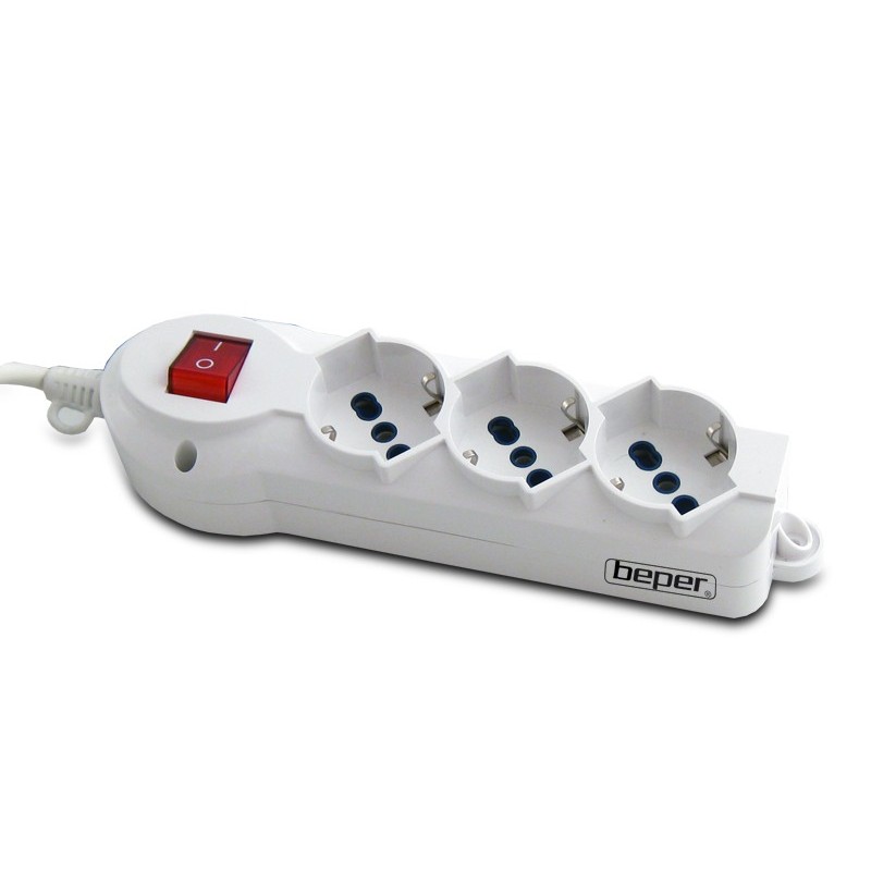 CIABATTA MULTIPRESA 3 POSTI SCHUKO CON INTERRUTTORE