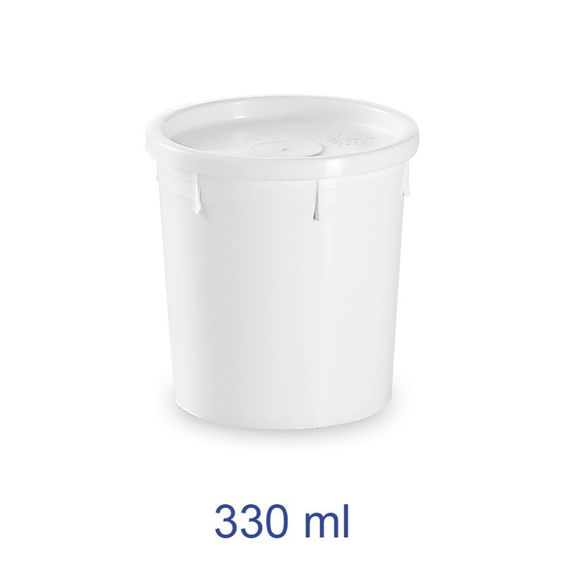 CONTENITORE BARATTOLO PLASTICA  330 ml BIANCO