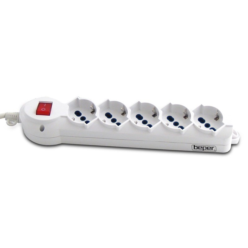 CIABATTA MULTIPRESA 5 POSTI SCHUKO CON INTERRUTTORE